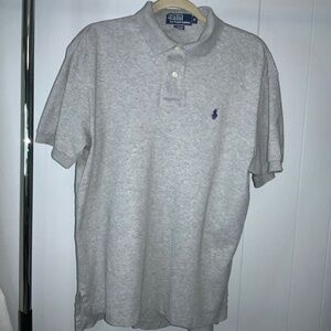 Polo Ralph Lauren grey cotton polo shirt Sz M short sleeve
